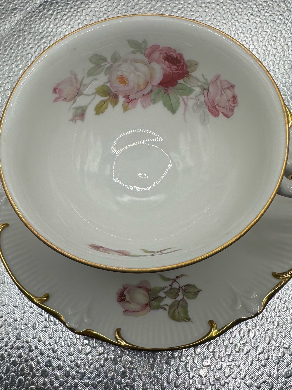 Schumann Arzberg Antique Rose Porcelain Cup & Saucer